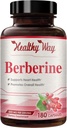 High Strength Berberine Supplement 500mg - Once Daily Potent Berberine 500mg Antioxidant Quercetin Supplement for Heart Aging and Vitality Support - Vegan Friendly & Made in the USA (180 Servings)
