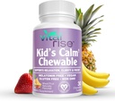 Kids Magnesium Chewable Tablets – Sugar-Free & Melatonin-Free Supplement for Calm, Focus & Healthy Stress Balance with Fast-Absorbing Magnesium + L-Theanine, Mixed Fruit Flavor (30 Count)