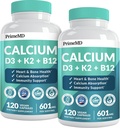 4-in-1 Calcium Supplements for Women and Men - Calcium with Vitamin D3 K2 5000 IU Supplement, 601mg per Serving for Heart, Bones & Body Defenses - Gluten-Free, Vegan-Friendly (240 ct)