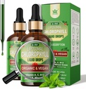 Organic Chlorophyll Liquid Drops Liposomal for Women & Men, 6-in-1 Greens Superfood Vegan Chlorophyll w/Spirulina, Wheat Grass, Vitamin C B12 A for Internal Deodorant*, Energy,Digestive,2Packs/4 Fl Oz