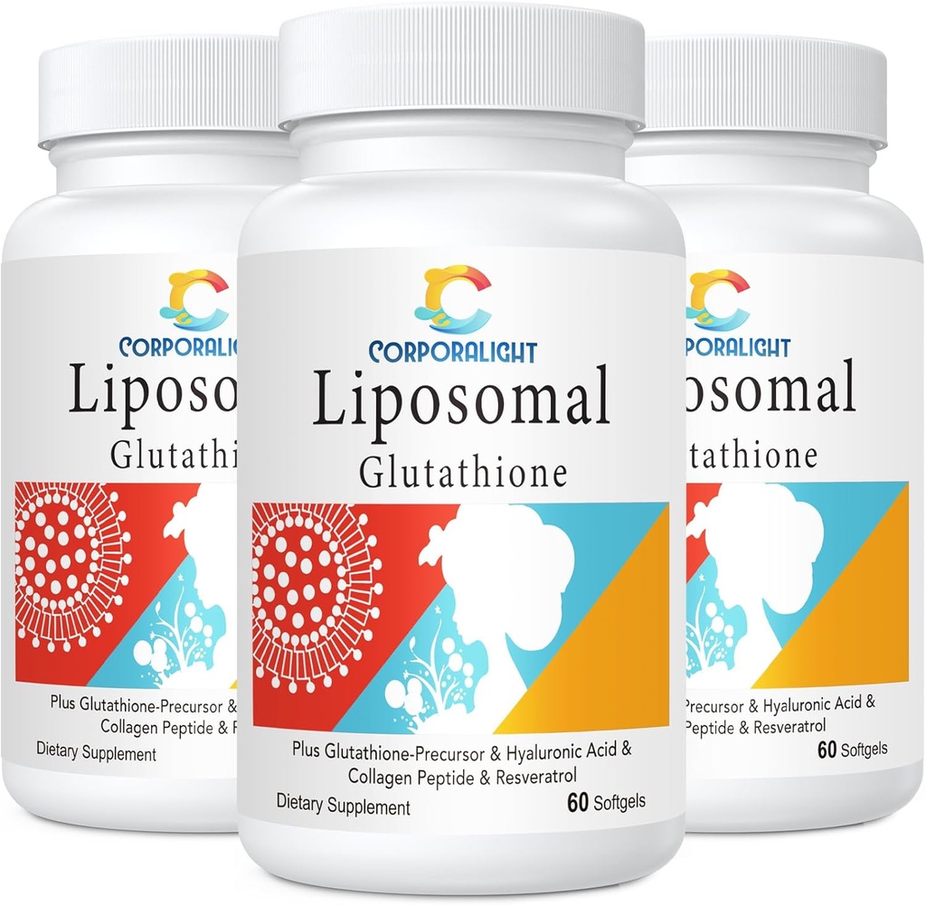 Liposomal Glutathione Softgels, Enhanced Absorption - Liposomal Delivery, Active Form L-Glutathione, Cellular, Immune Function & Liver Detox, Rich in Antioxidant Formula, Gluten Free, 180 Softgels