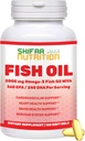 SHIFAA NUTRITION Halal Fish Oil 2000mg Softgels with 360mg EPA & 240mg DHA. 100 Wild Caught & Non-GMO Omega 3 Softgels for Heart & Brain Health. Burpless, Easy-to-Swallow Fish Oil Omega 3 Supplements