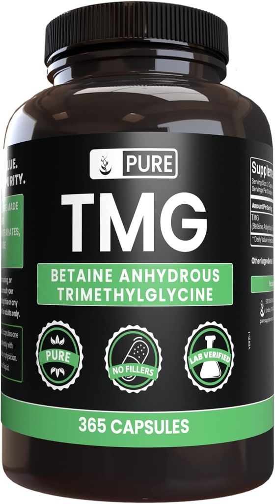 Pure Original Ingredients TMG (365 Capsules) No Magnesium Or Rice Fillers, Always Pure, Lab Verified