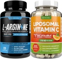 Max Strength Nitric Oxide Booster Bundle – L-Arginine & Liposomal Vitamin C, With L Citrulline, Ascorbyl Palmitate, Natural Absorb Boost Formula To Support Exercise Energy, Immune Health, Slim Look