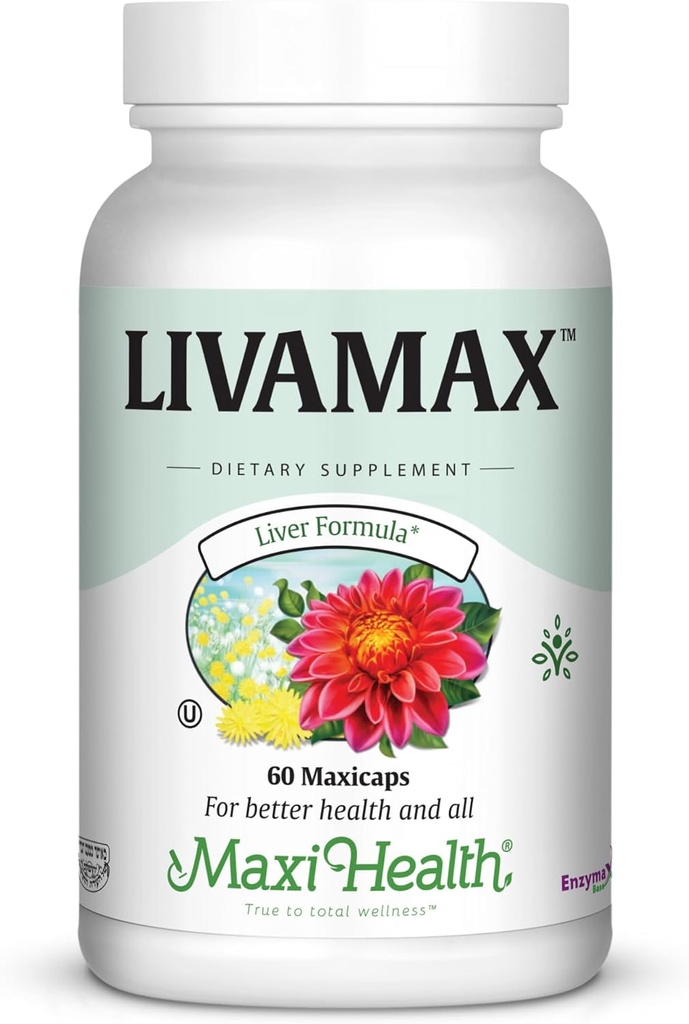 Maxi Health Livamax - Liver Formula - with Milk Thistle and Dandelion Root - 60 Capsules - Kosher, QLIV