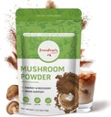 GREENPEOPLE Mushroom Powder Mushroom Supplement - 10-in-1 Mushrooms Lions Mane Powder with Reishi/Cordyceps/Chaga/Turkey Tail/Maitake/Complex for Cognitive Function & Immune Support 60 Servings