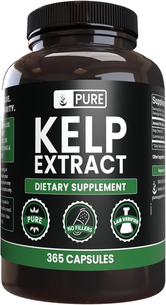 Pure Original Ingredients Kelp Extract (365 Capsules) No Magnesium Or Rice Fillers, Always Pure, Lab Verified
