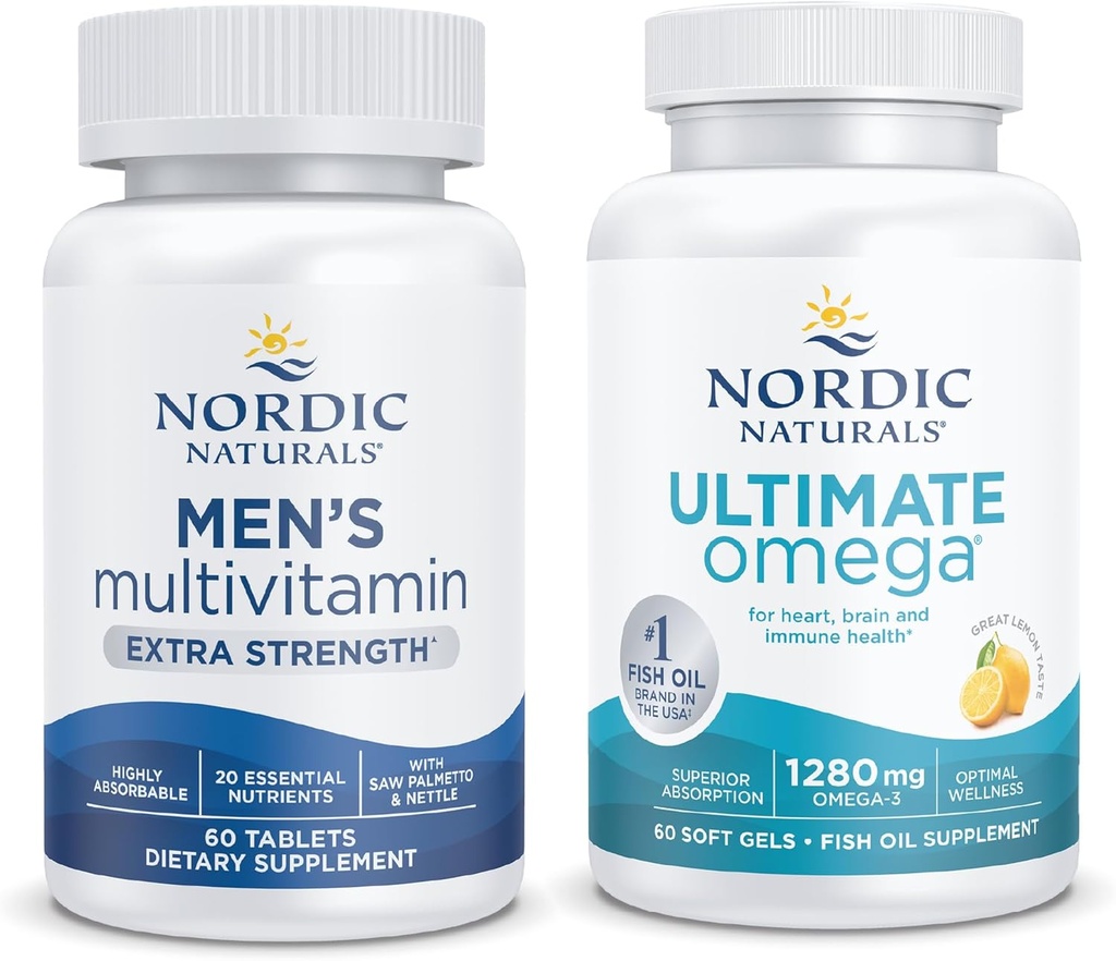Nordic Naturals Starter Pack - Men's Multivitamin Extra Strength, Ultimate Omega