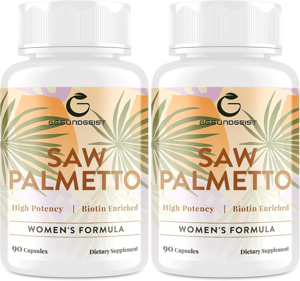 Saw Palmetto for Women Hair Loss - DHT Blocker with 5-in-1 Blend for Hair Growth, Skin & Nails, Urinary Wellness - Extra Strength Saw Palmetto Supplement - 180 Capsules