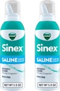 Vicks Sinex SALINE Nasal Spray, Drug Free Ultra Fine Mist, Clear Everyday Sinus Congestion Fast, Clear Mucus from a Cold or Allergy, Daily Use 5.0 fl oz x 2