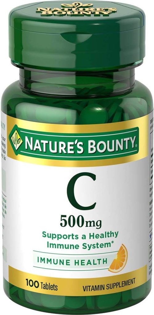 Nature's Bounty Vitamin C 500 mg Tablets 100 ea (Pack of 2)