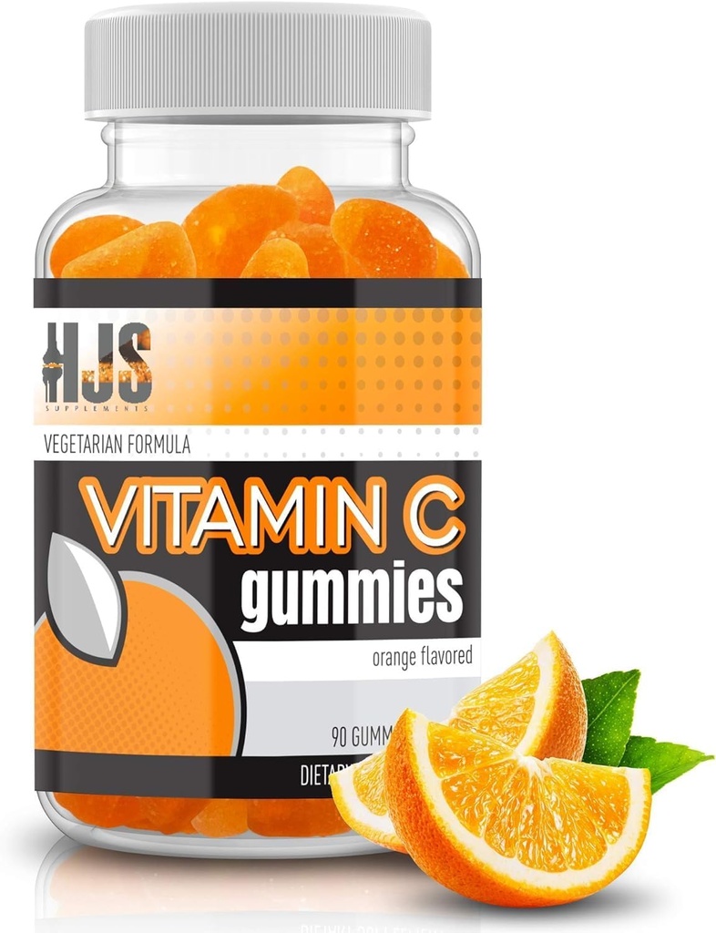 Vitamin C Gummies | Chewable Orange Flavored | Immune Support | Heart Health | Gluten-Free & Vegetarian | Vitamin C Gummies for Adults & Kids- 90 Count