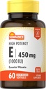 Sundance High Potency Vitamin E | 450mg (1000 IU) | 60 Softgels | Essential Vitamin Supplement | Non-GMO and Gluten Free Formula