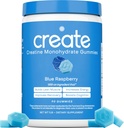 Create Creatine Monohydrate Gummies for Men & Women, Boost Focus, Strength, and Endurance, Anti-Melting Formula, Vegan, Gluten-Free, Non-GMO, 1.5g of Creatine per Gummy (Blue Raspberry, 90 ct)