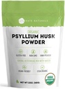 Kate Naturals Psyllium Husk Powder for Fiber, Digestion & Baking Bread. Mixes Easily with Juice & Smoothies (12oz, Organic, Gluten Free, Fine Ground)