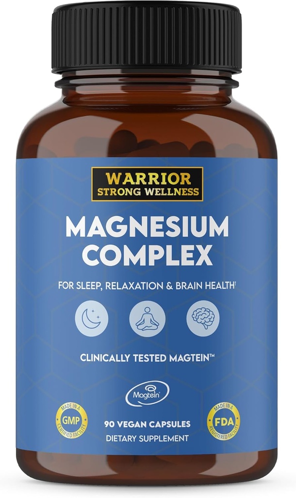 Magnesium Complex -Triple Blend 100% Chelated Mag Supplement-Magtein Magnesium L-Threonate for Memory & Brain Health -Glycinate, Sleep Well-Taurate- Relaxation