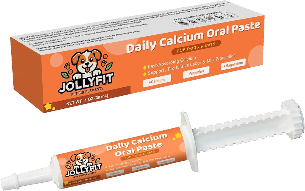 Oral Calcium for Whelping Dogs & Cats, Fast-Absorbing Calcium for Dogs, Supports Whelping Labor and Milk Production, Enhances Colostrum for Puppies, Daily Calcium Supplement for Pets - 1 oz