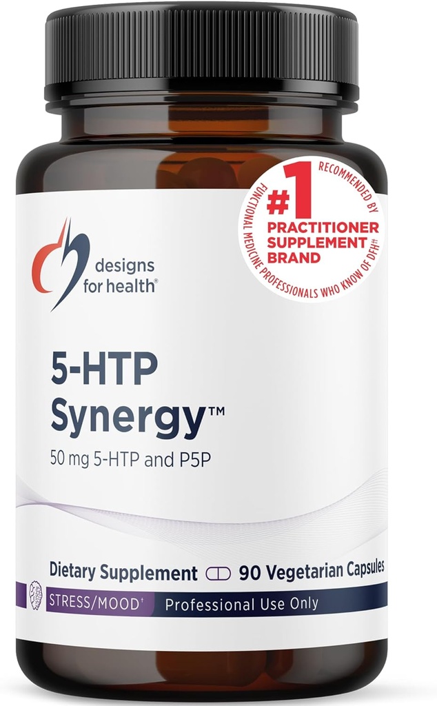 Designs for Health 5-HTP 50mg with Vitamin B6 (P-5-P) - 5-HTP Synergy 50 mg Supplement - Serotonin Precursors to Help Support Healthy Mood + Appetite (90 Capsules)