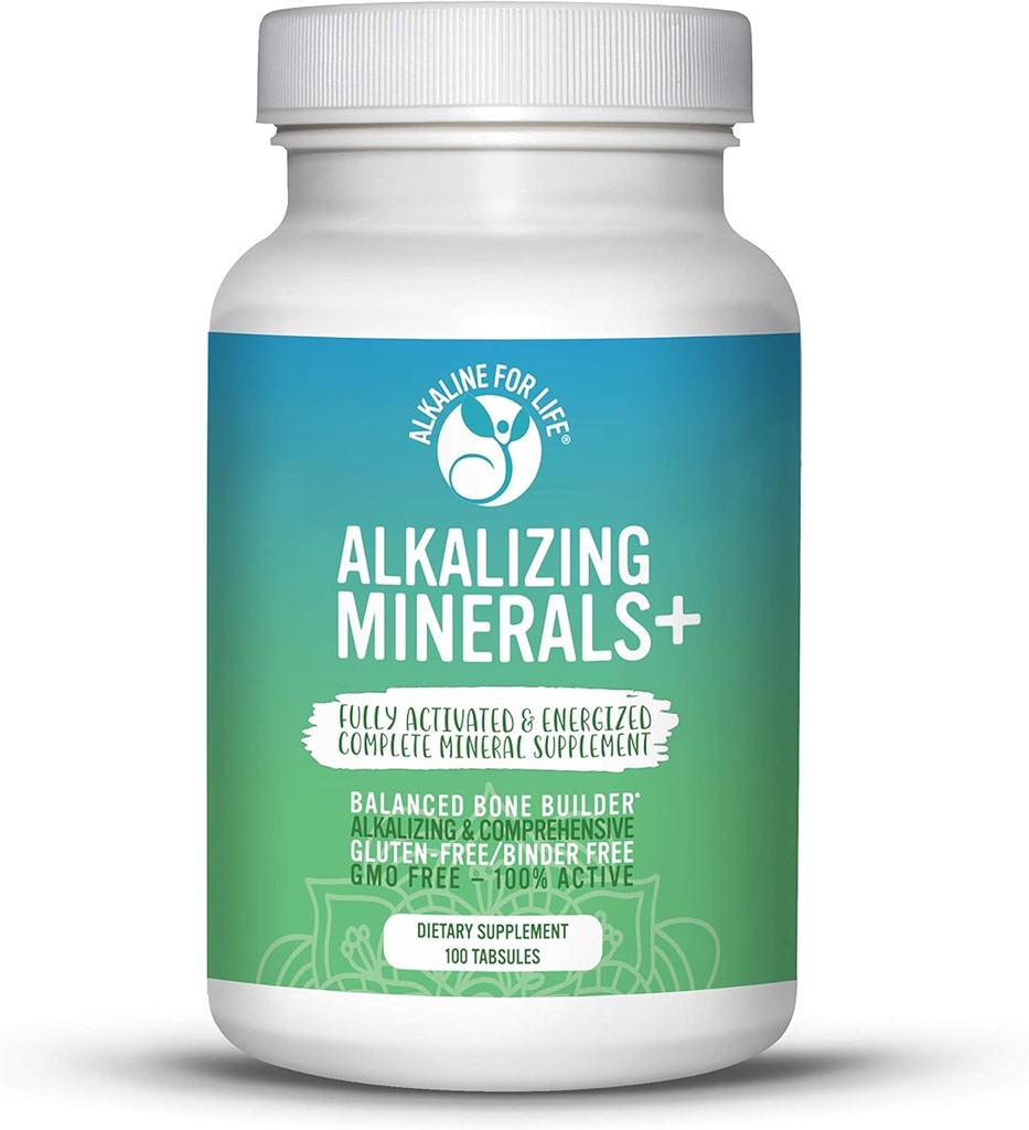Alkalizing Minerals + 240 Count - Alkaline Trace Minerals Plus Calcium, Magnesium, Potassium Mineral Supplements Alkalizing Supplements and Multimineral with Daily Minerals for pH Balance