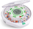 Live Fine 28-Day Automatic Pill Dispenser Clear Lid with Upgraded LCD Display and Key Lock, Sound & Light for Prescriptions, Medication, Vitamins, Supplements & More