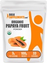 BulkSupplements.com Organic Papaya Fruit Powder - Flavoring Powder, Sourced from Carica Papaya Fruit - Gluten Free, 3g per Serving, 100g (3.5 oz) (Pack of 1)