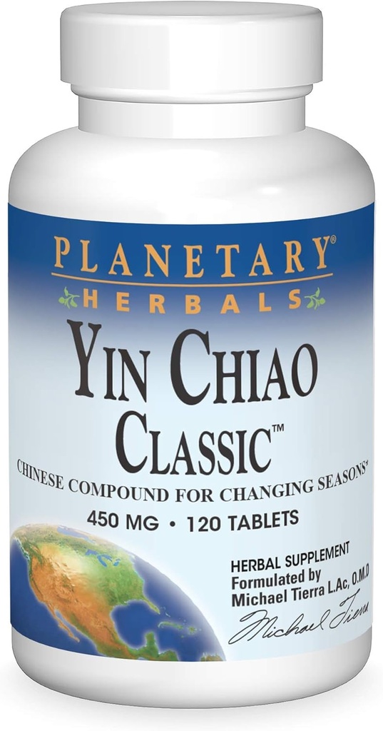 Planetary Herbals Yin Chiao Classic 450 mg Immune Formulas for Seasonal Support -120 Tablets