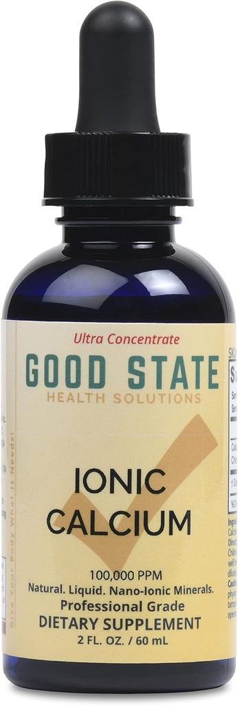 Good State Liquid Ionic Calcium Ultra Concentrate - 10 Drops Equals 50 Mg - 100 Servings Per Bottle 1.6fl. oz