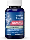 Mommy's Bliss Prenatal Multivitamin with Iron and Folic Acid, Supports Baby Development + Mom Immune System & Energy Levels w/ B Vitamins & Probiotics, Vegan & Gluten Free (45 Servings)