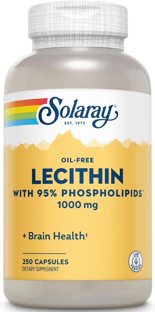 SOLARAY Lecithin No Oil Capsules 1000mg | 250 Count