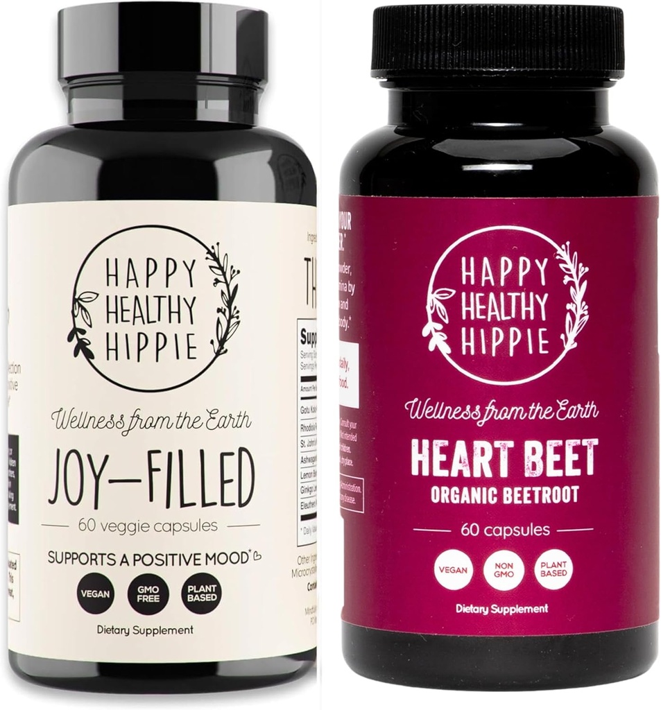 Happy Healthy Hippie Beetroot Superfood Capsules + Joy-Filled Mood Support Supplements