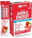 Optimum Nutrition Essential Amino Energy Plus Electrolytes Stick Packs, Energy Powder, Strawberry Burst, 7 Count