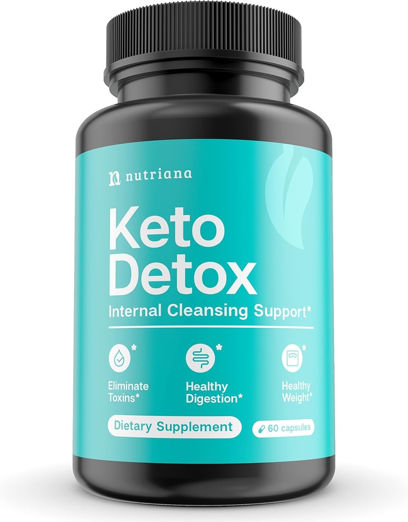 Nutriana Keto Detox Cleanser - Keto Pills Liver Supplement for Men & Women - Keto Supplement Detox Pills Fasting Supplement for Colon Health, Kidney Support & Boosts Metabolism 60 Capsules