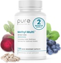 Pure Therapro Rx Methylated Multivitamin for Men and Women | Methyl Multi Without Iron + Methyl B12 & Methylfolate | Pharma Grade | 120 Capsules, 2-Month Supply
