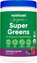 Nutricost Organic Super Greens Powder (30 Servings) Mixed Berry Flavor - Superfood Supplement Drink Mix