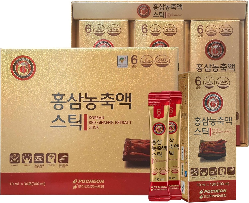 Extract Stick, 30% Ginseng Extract, Single Serving Packs - 30 Sticks (10ml x 30), Natural Immune Support