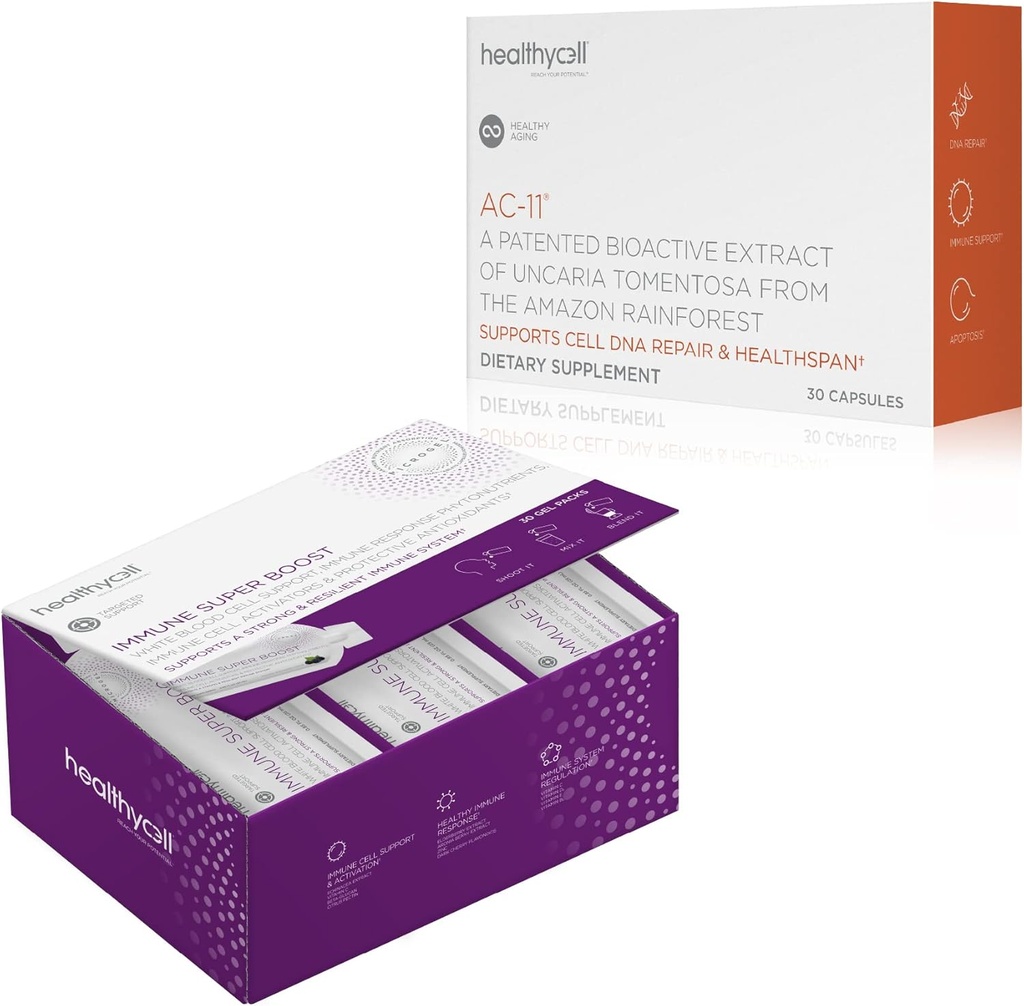 Healthycell AC-11 Healthy Aging + Immune Super Boost Supplement Bundle