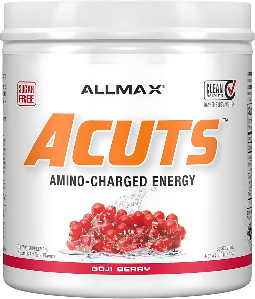 AMINOCUTS (ACUTS), Amino-Charged Energy Drink with Taurine, L-Carnitine, Green Coffee Bean Extract, Goji Berry Martini, 210 g - 30 Servings