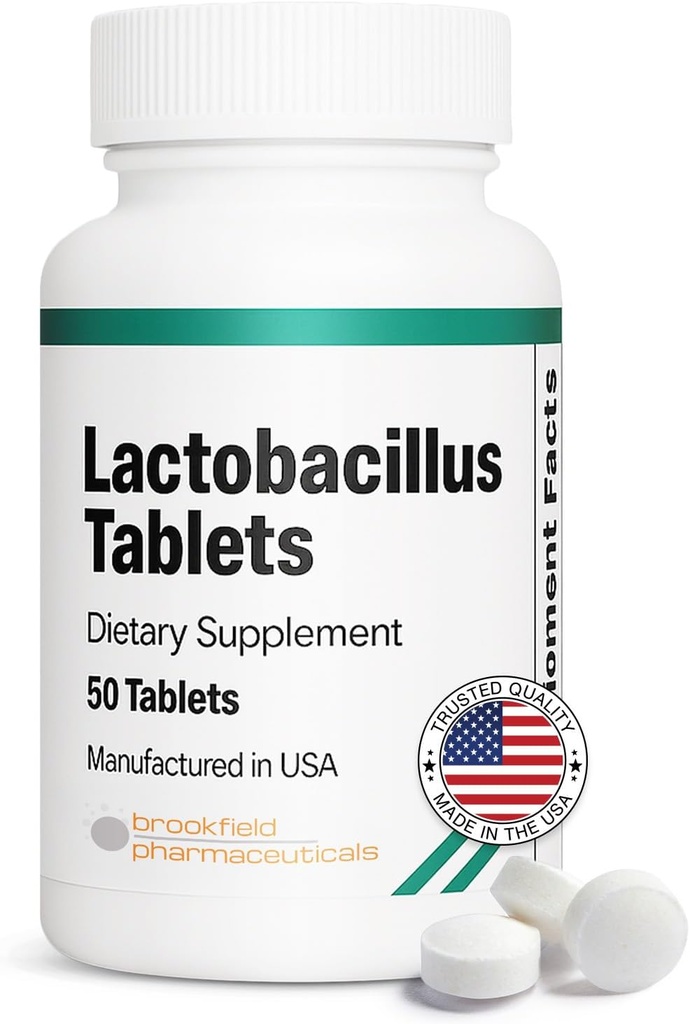 Lactobacillus Probiotics for Women and Men 50 Tablets with Lactobacillus Acidophilus & Bulgaricus Priobiotic, Dietary Supplements Tablets for Daily Gut Support, Digestive Health & Internal Balance