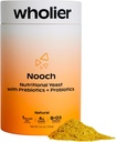 wholier Nutritional Yeast Flakes with Prebiotics & Probiotics for Gut Health. Methylcobalamin Vitamin B12 & Vitamin D3. Vegan Cheesy Seasoning. (5.3 oz.) (Natural)