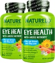 NATURELO Eye Vitamins - AREDS 2 Formula Nutrients with Lutein, Zeaxanthin, Vitamin C, E, Zinc, Plus DHA - Supplement for Dry Eyes, Healthy Vision, Eye Support - 60 Vegan Capsules (Pack of 2)