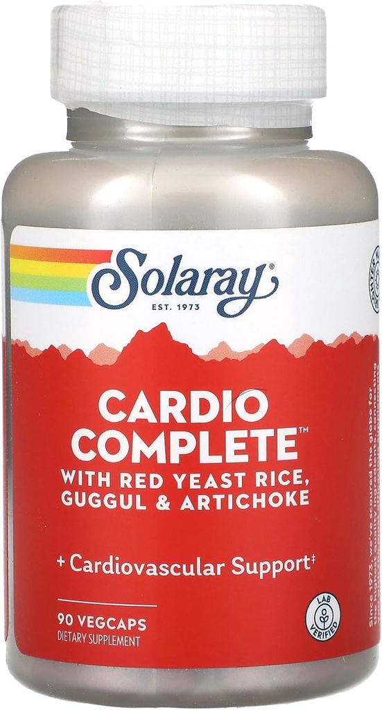 SOLARAY CardioComplete, Cardiovascular System Support | Red Yeast Rice, Guggul & Artichoke Extracts & More | 90 VegCaps