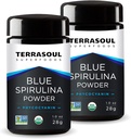 Terrasoul Superfoods Organic Blue Spirulina Powder (in Miron Glass Jar) : 2 Oz (2 Pack)