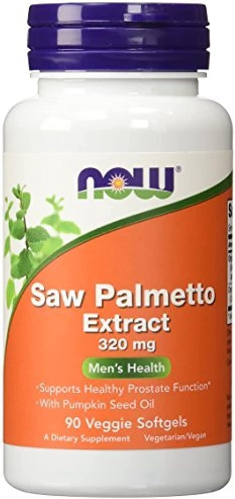 NOW Foods Saw Palmetto Extract 320 mg - 90 Softgels (Pack of 2) - 180 Total Softgels