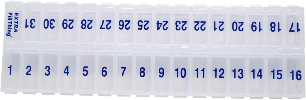 Once-a-Day Monthly Pill Organizer – Large Compartments with Removable Lid for Easy Loading – Holds 31 Days of Medications Plus Extra Compartment – BPA Free