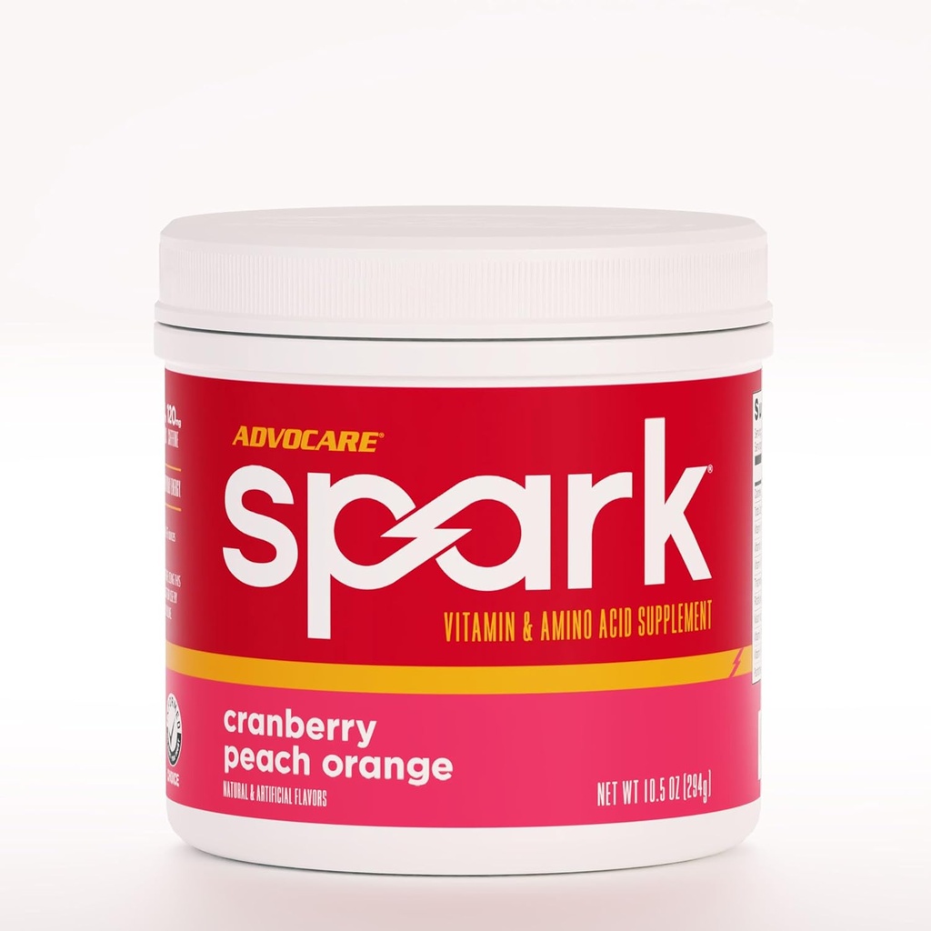 AdvoCare Spark - Energy Drink Mix - Vitamin & Amino Acid Supplement - Supports Energy & Focus - Portable Immune Support - Sugar-Free - Cranberry Peach Orange (10.5 oz)