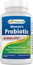 Best Naturals Probiotics for Women 100 Billion CFU - 10 Strains + Prebiotics Fiber + Digestive Enzyme Blend + Women's Health Herbal Blend - Immune, Digestive & Gut Health - 60 Deleyaed Capsules