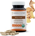 Secrets of the Tribe Wild Yam USDA Organic 60 Capsules | Made with Organic Vegetarian Capsules and Responsibly farmed Wild Yam (Dioscorea Villosa) Dried Root (60 Capsules)