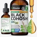 BIO KRAUTER Black Cohosh Root Tincture - Vegan Black Cohosh Supplements Women Support - Alcohol and Sugar Free - 2 Fl.Oz.