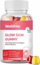Glow Skin Gummy Vitamins, 60 Count, Apple Flavored, Vegan, Gelatin Free, Gluten Free, Nut Free, Glowing & Hydrated Skin, Reduced Eczema, Reduced Wrinkles
