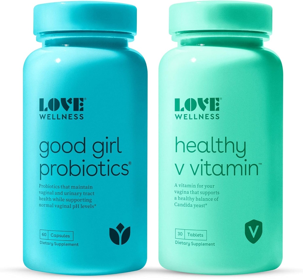 Love Wellness Good Girl Probiotics & Women's Healthy V Vitamin | Women's Vaginal Health Supplement | Vaginal Probiotics for Urinary Tract Health, pH Balance, Gut Health & Immune Support Supplement